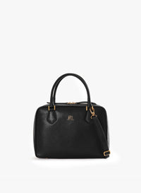 Sac Cinzia Rocca noir en cuir véritable à double fermeture éclair - noir