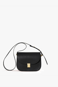 Cinzia Rocca Black Genuine Leather Shoulder Bag With Snap Closure - Black