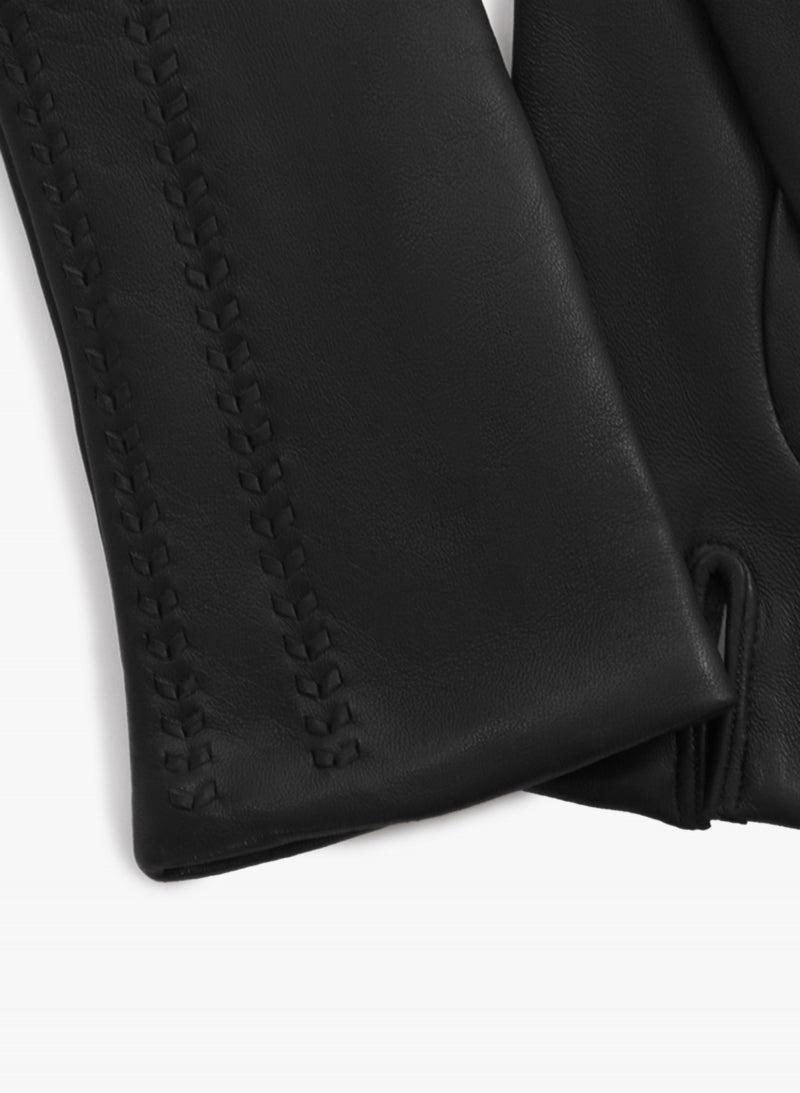 Gants en cuir Nappa Cinzia Rocca avec broderie supérieure