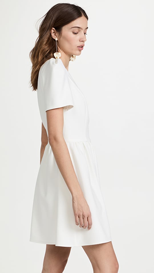 black halo chadwick mini dress Black Halo Chadwick Short Sleeve Round Neck Mini Dress IVORY / 14