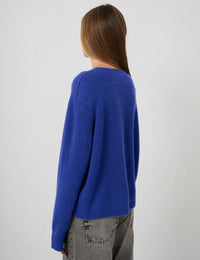 Repeat Organic Cashmere Knitted Pullover Blue