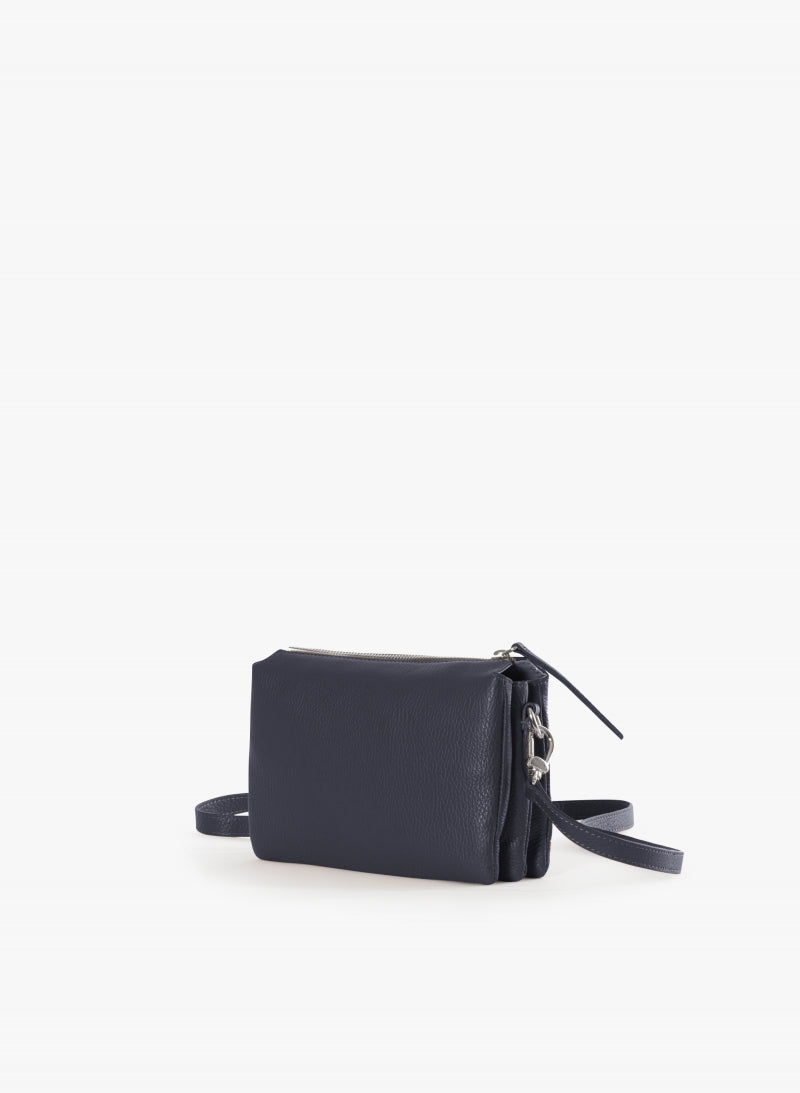 Cinzia Rocca Genuine Leather Crossbody Bag With Three Compartments