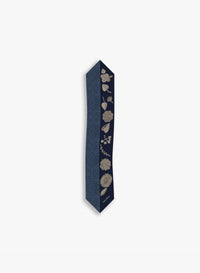 Cinzia Rocca Twill Silk Headband With Geometric Pattern and Leaves - Bordeaux