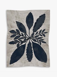 Cinzia Rocca Wool Scarf With Abstract Leaves - Blue