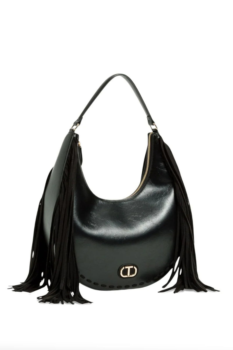 Twinset Large Hobo Bag with Fringe