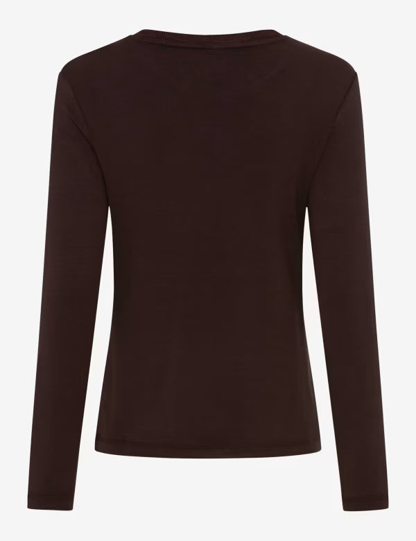 Brax Women's Long-Sleeved Top in a Viscose Blend - Brunette
