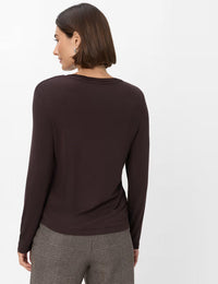 Brax Women's Long-Sleeved Top in a Viscose Blend - Brunette