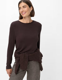 Brax Women's Long-Sleeved Top in a Viscose Blend - Brunette