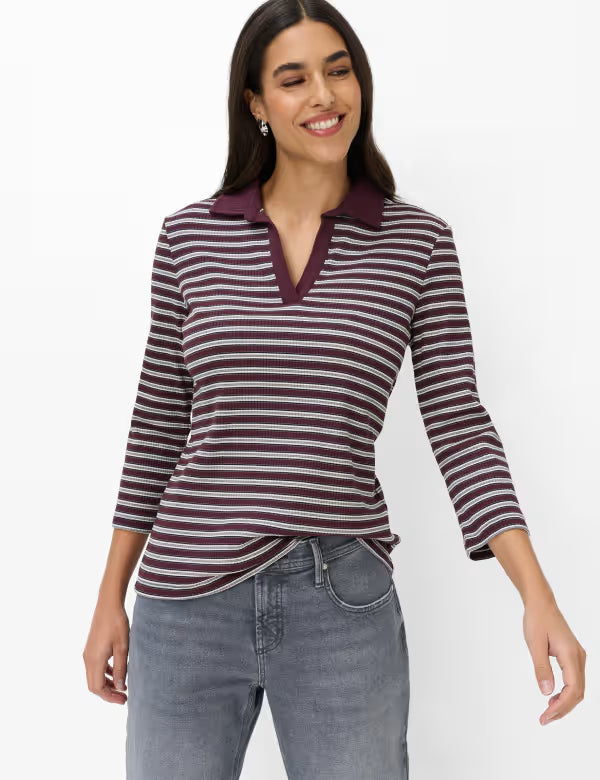 Brax Style Cleo Polo Shirt - Blackberry Violet