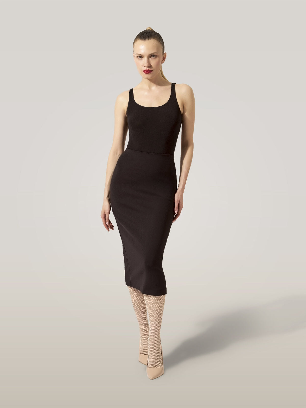 Wolford Midnight Grace Midi Skirt Dark Wood