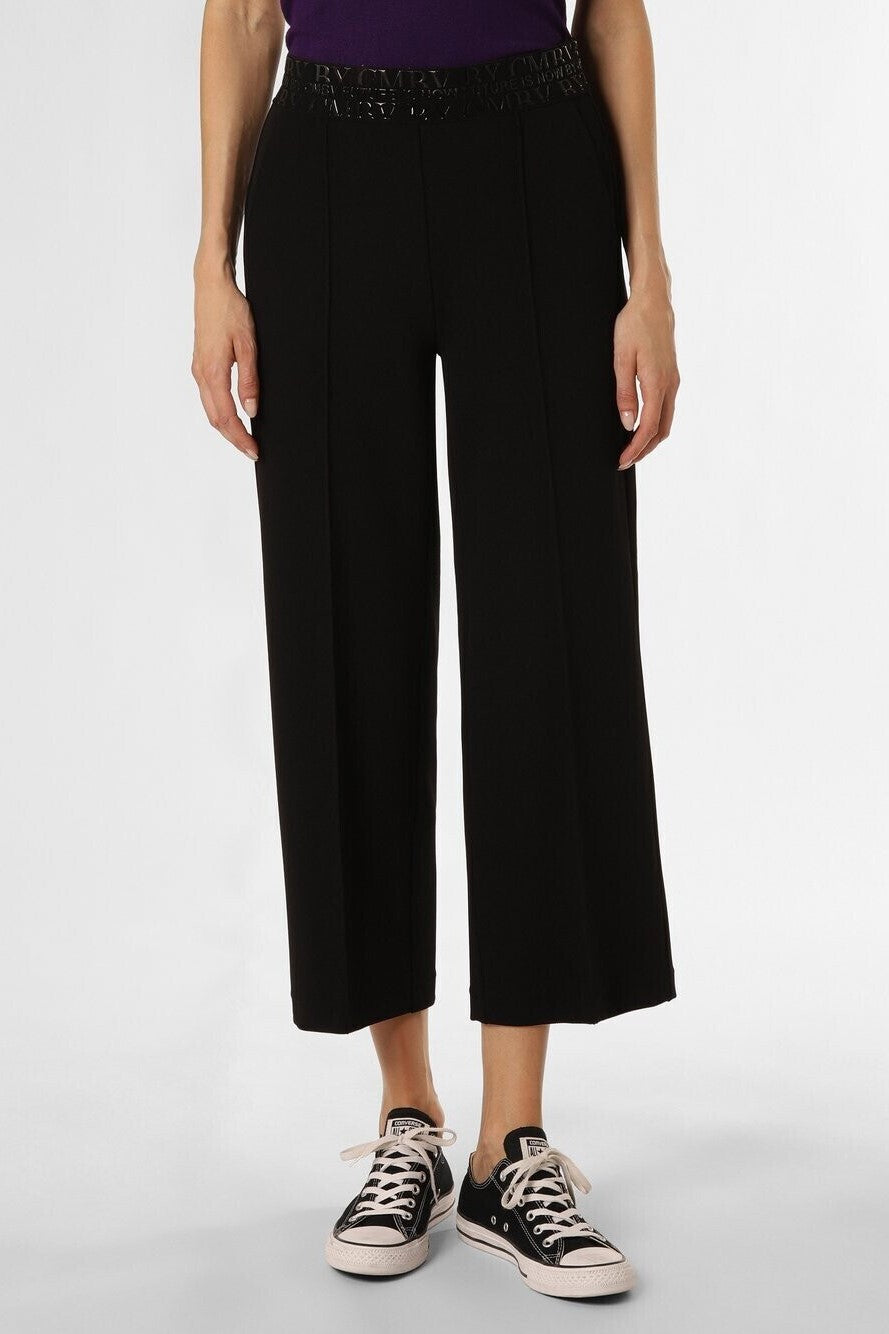 Black Wide Leg Pants Textured Fabric