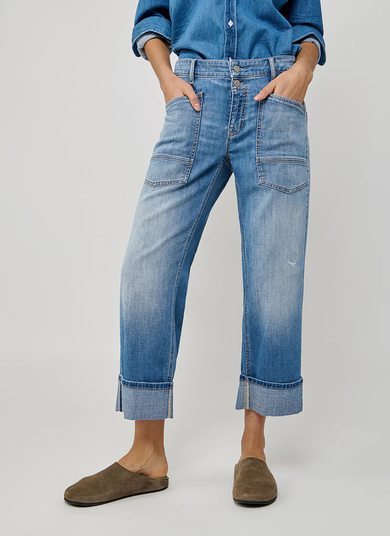 Cambio Giuli Utility Cuffed Straight Leg Jeans