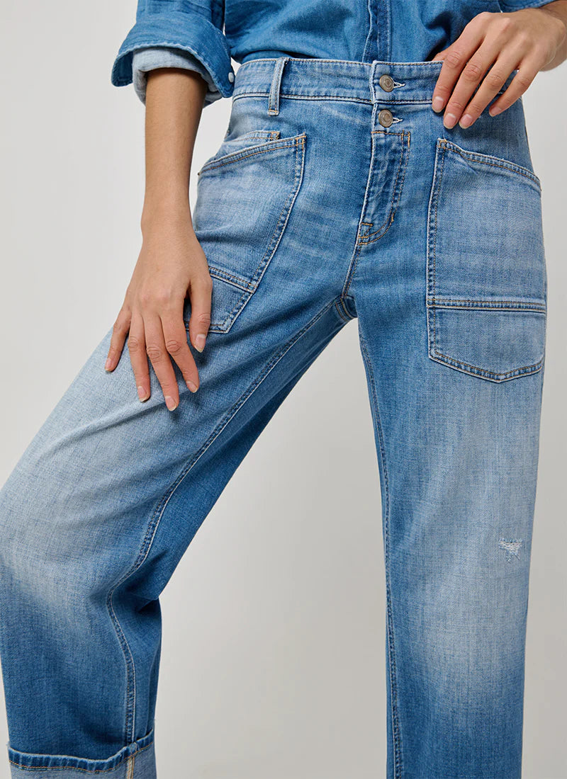 Cambio Giuli Utility Cuffed Straight Leg Jeans