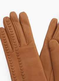 Gants en cuir Nappa Cinzia Rocca avec broderie supérieure