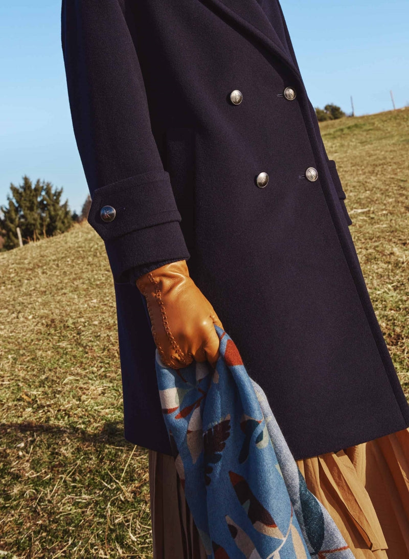 Gants en cuir Nappa Cinzia Rocca avec broderie supérieure