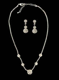 Ensemble collier et boucles d'oreilles Rose Elen Henderson