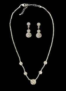 Ensemble collier et boucles d'oreilles Rose Elen Henderson