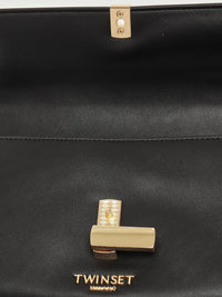 Twinset Faux Leather Bag Nero/Parchment/Rosa Parisienne
