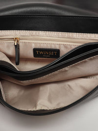 Twinset Faux Leather Bag Nero/Parchment/Rosa Parisienne