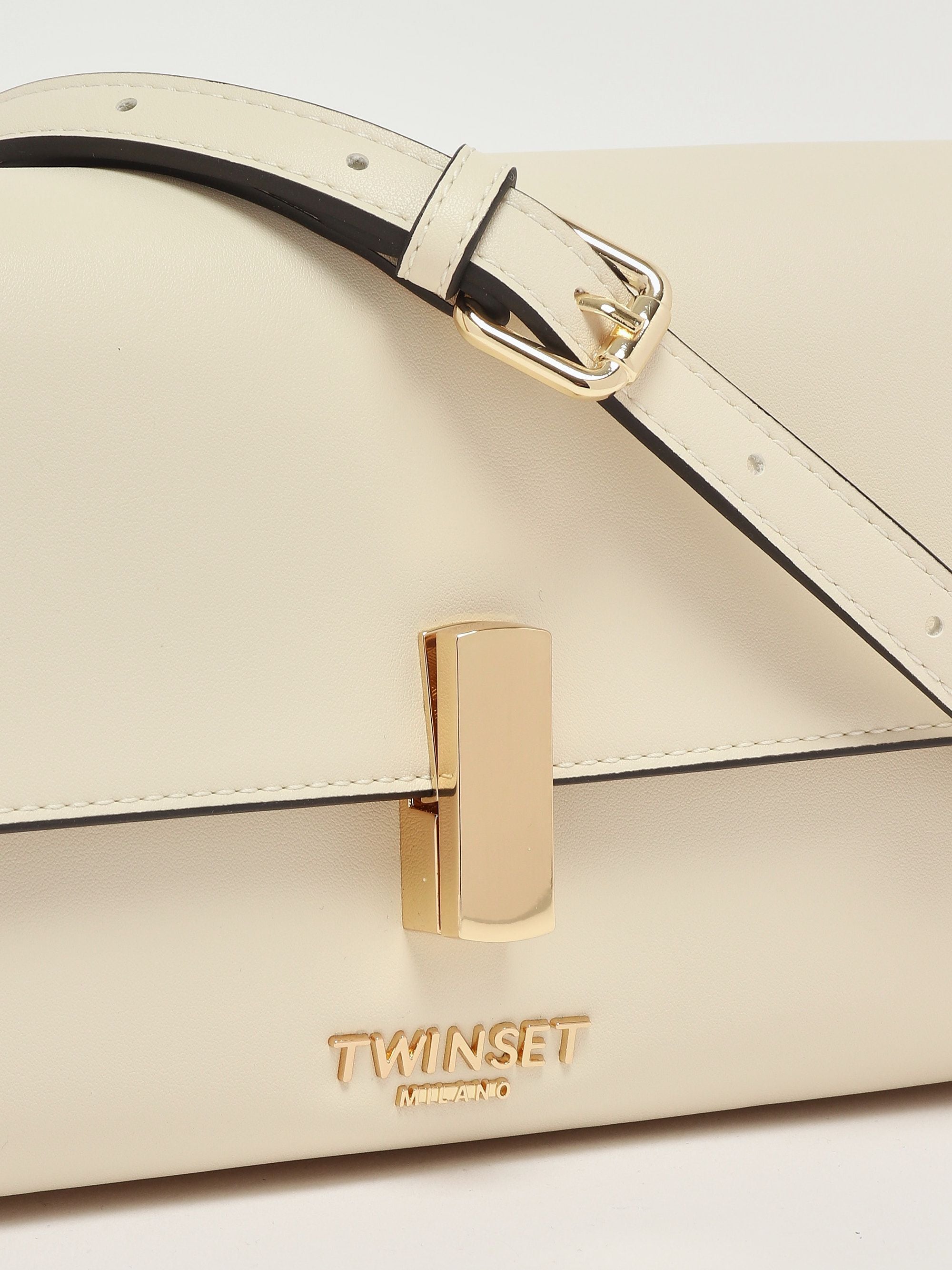 Twinset Faux Leather Bag Nero/Parchment/Rosa Parisienne