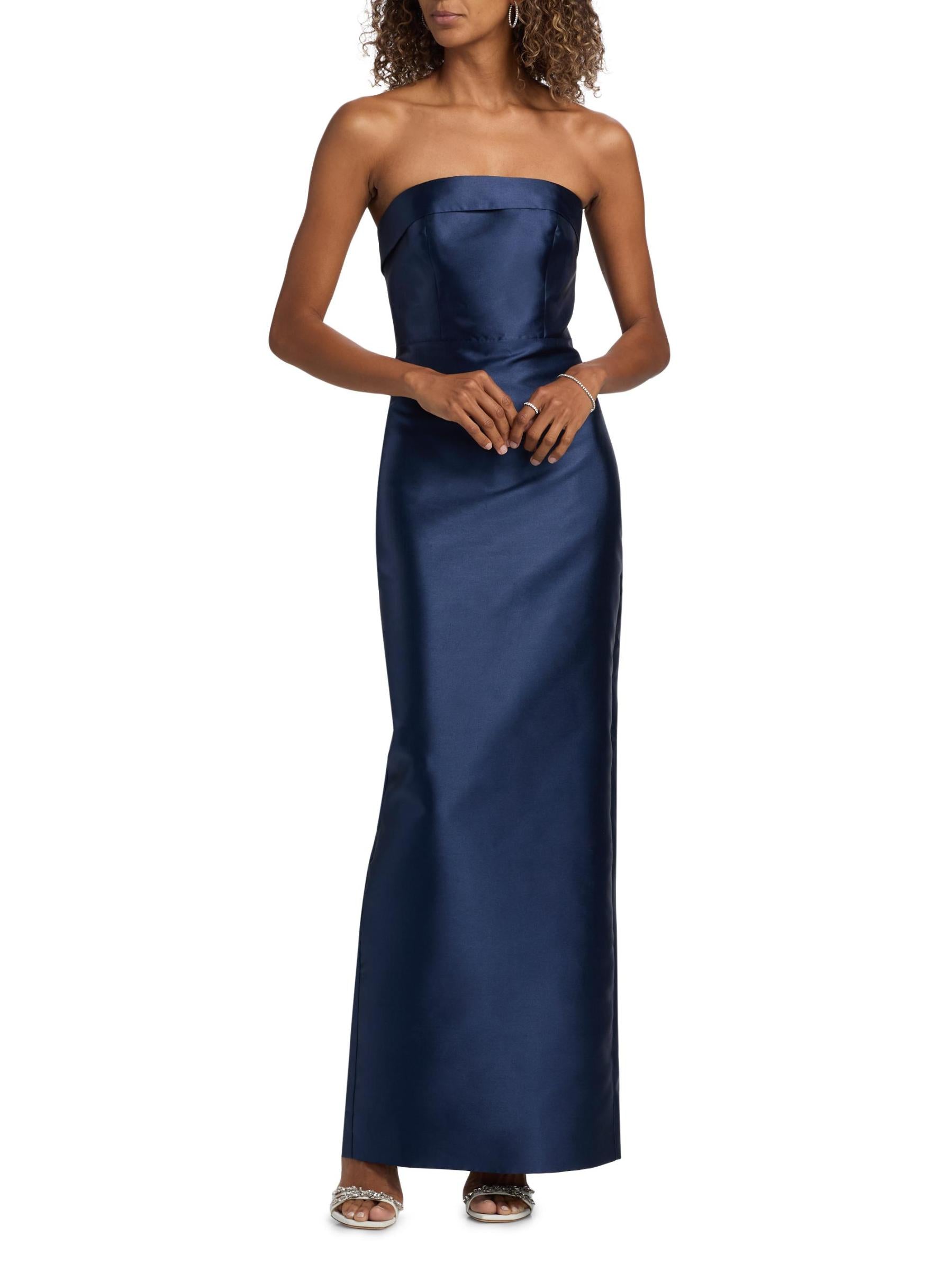 Theia Gaia Strapless Column Gown