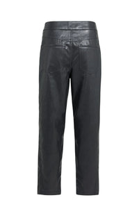 YAYA Faux leather carrot fit trousers with seam detail