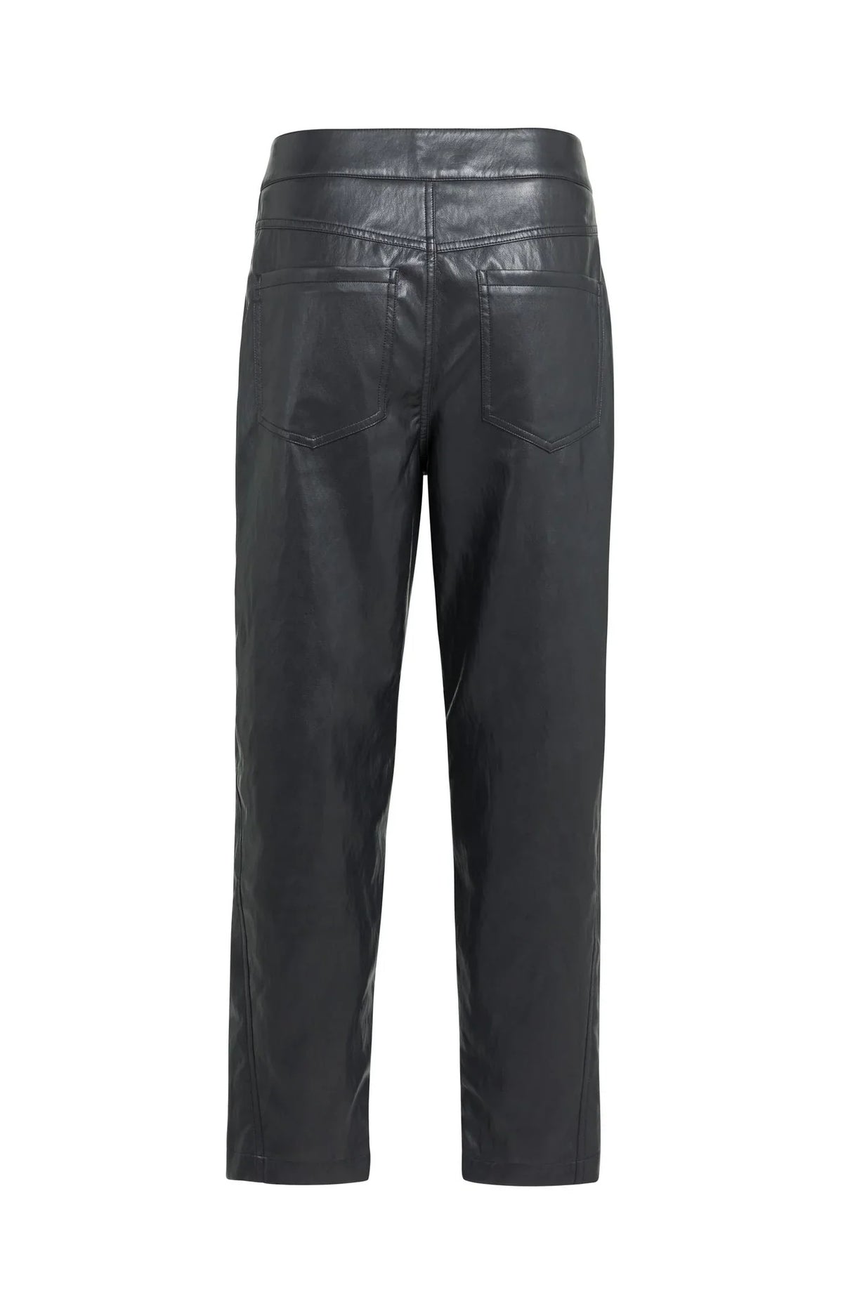 YAYA Faux leather carrot fit trousers with seam detail