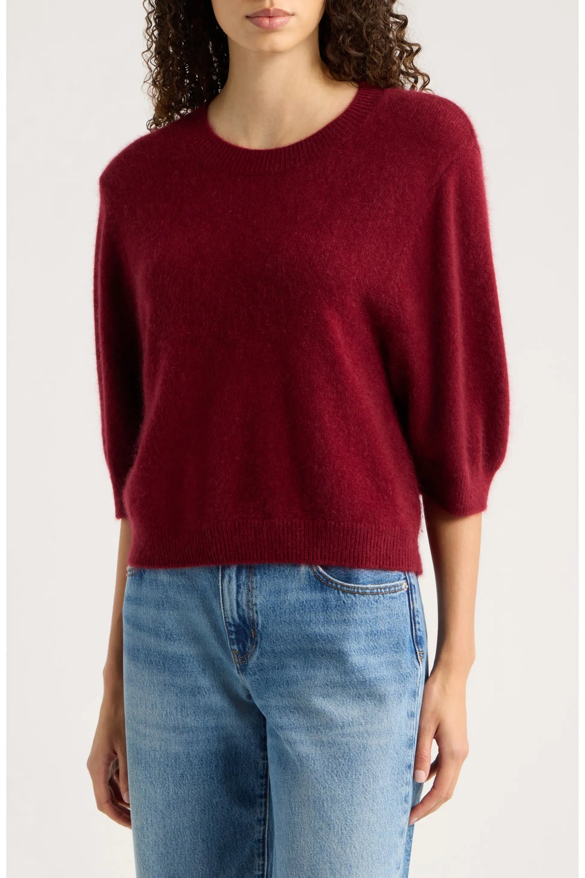 Frame The Brushed Chalet Sweater Deep Garnet