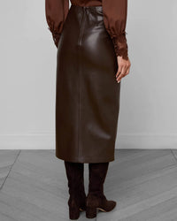 L'Agence Lilou Twist Skirt Coffee Bean
