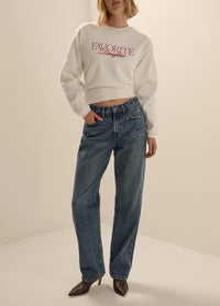 Favorite Daughter  Embroidered Ritzy Aunt Sweatshirt - Sugar-True-Red