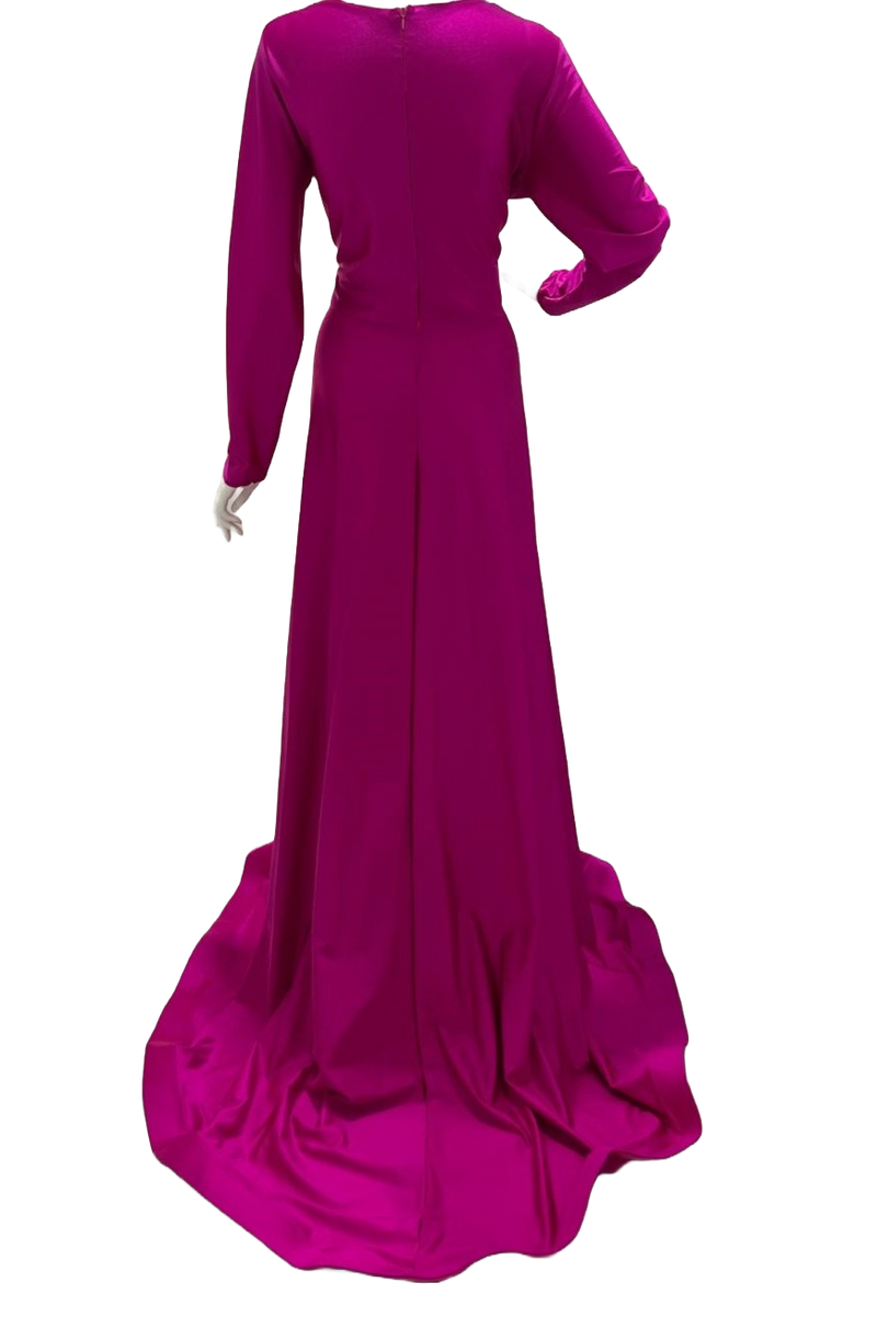 Jessica Angel V Neck Long Sleeve Gown
