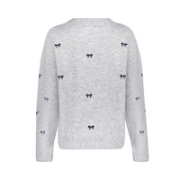 Geisha Pullover Bowtie Embroidery -  Gray Navy