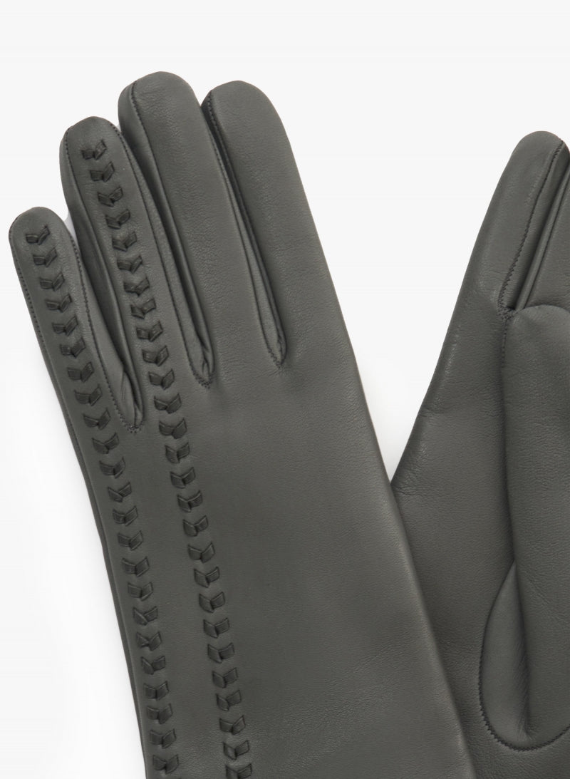 Gants en cuir Nappa Cinzia Rocca avec broderie supérieure