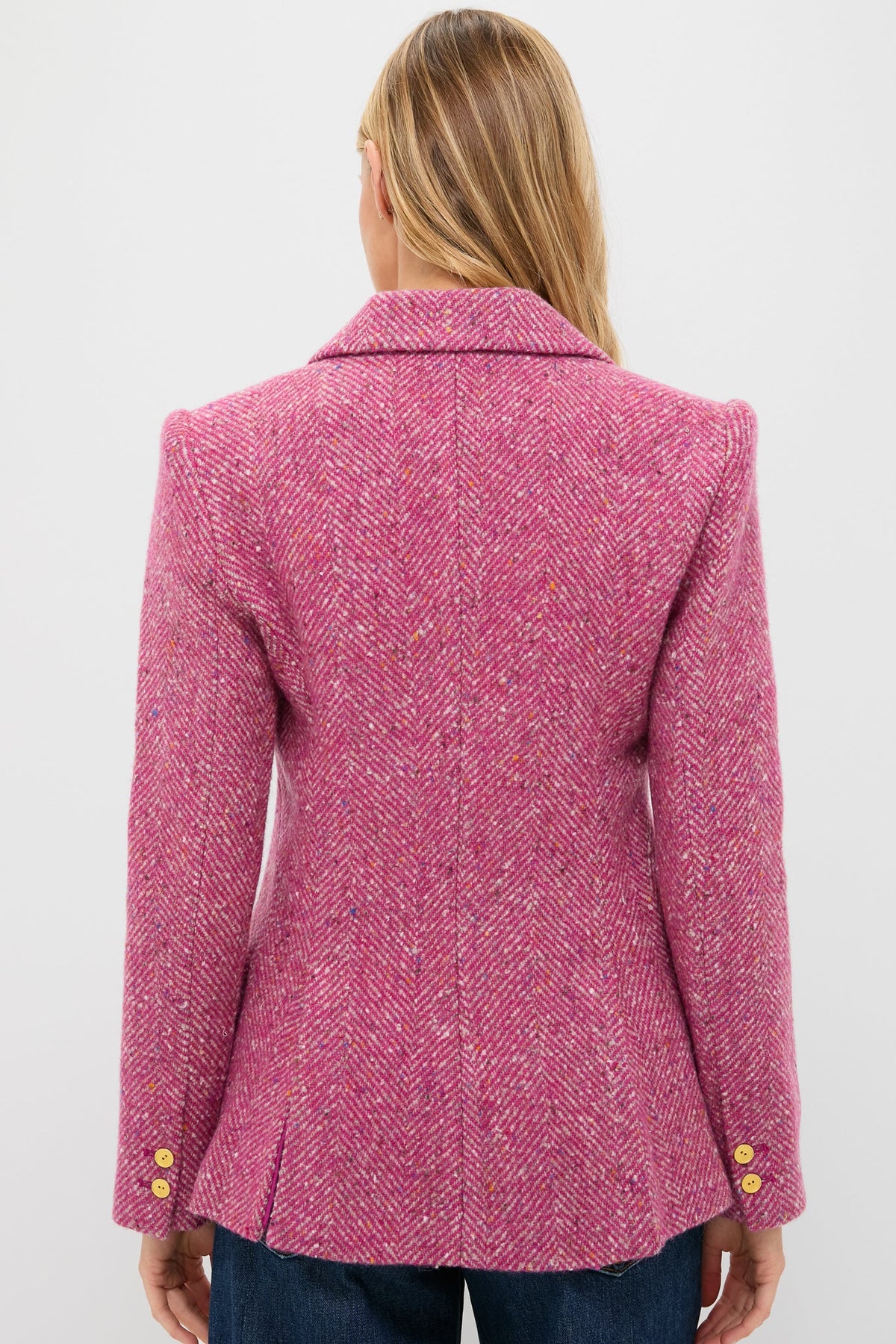 Blazer L'Agence Chamberlain rose multicolore à motif chevrons
