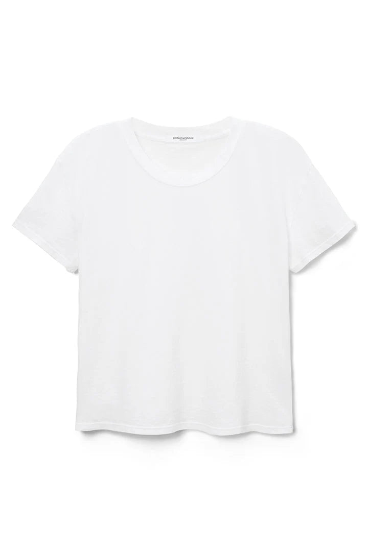 Perfect White Tee Cotton Short-Sleeve Boxy Crew Tee Sugar