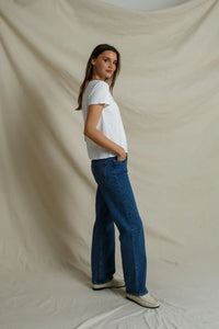 Perfect White Tee Cotton Short-Sleeve Boxy Crew Tee Sugar