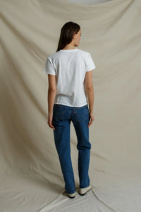 Perfect White Tee Cotton Short-Sleeve Boxy Crew Tee Sugar