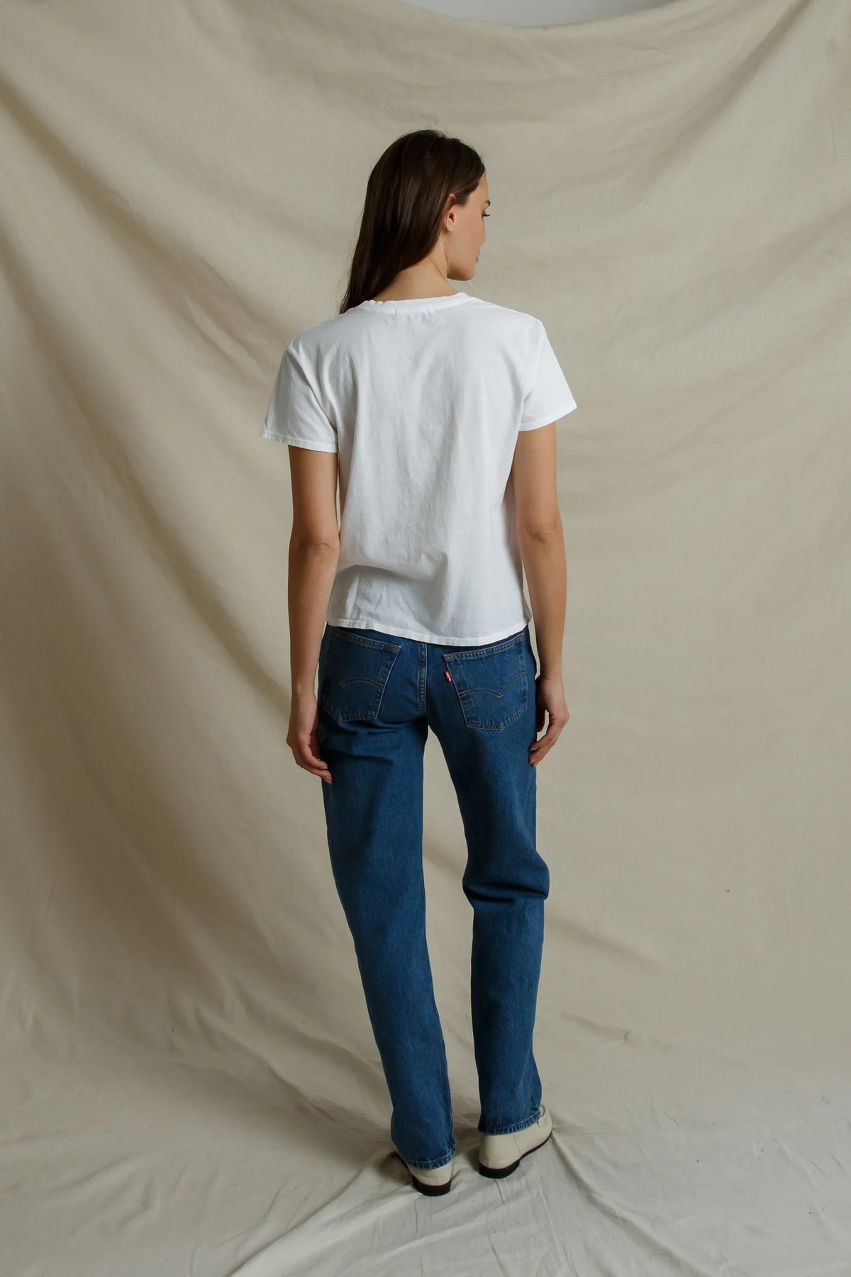 Perfect White Tee Cotton Short-Sleeve Boxy Crew Tee Sugar