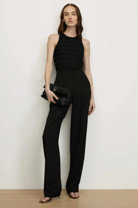 Veronica Beard Jordyn Cropped Stretch-Jersey Ruffle Tank Top Black