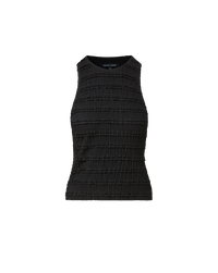 Veronica Beard Jordyn Cropped Stretch-Jersey Ruffle Tank Top Black