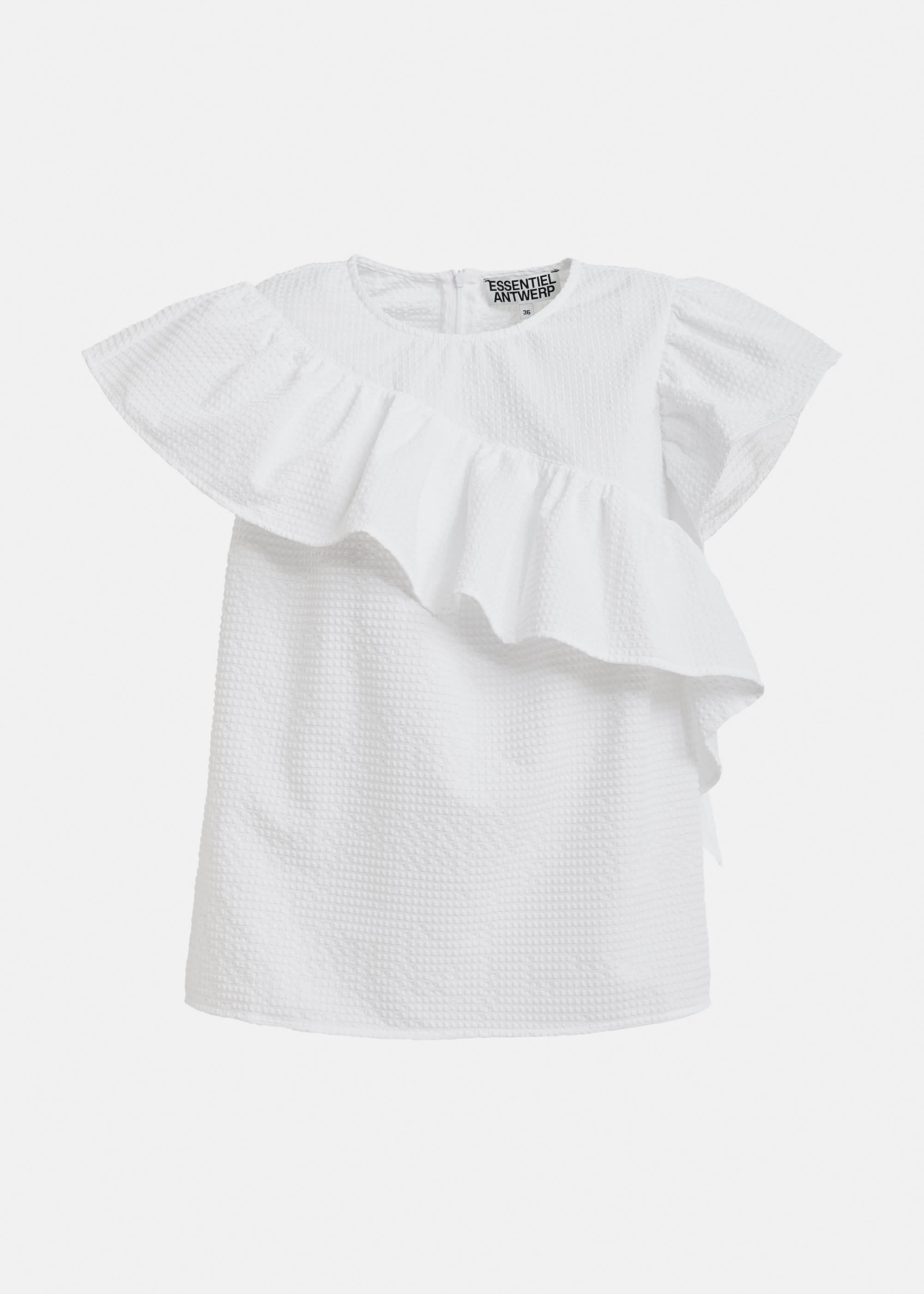 Essentiel Antwerp Top JooJoo Googoo Crinkle Blanc