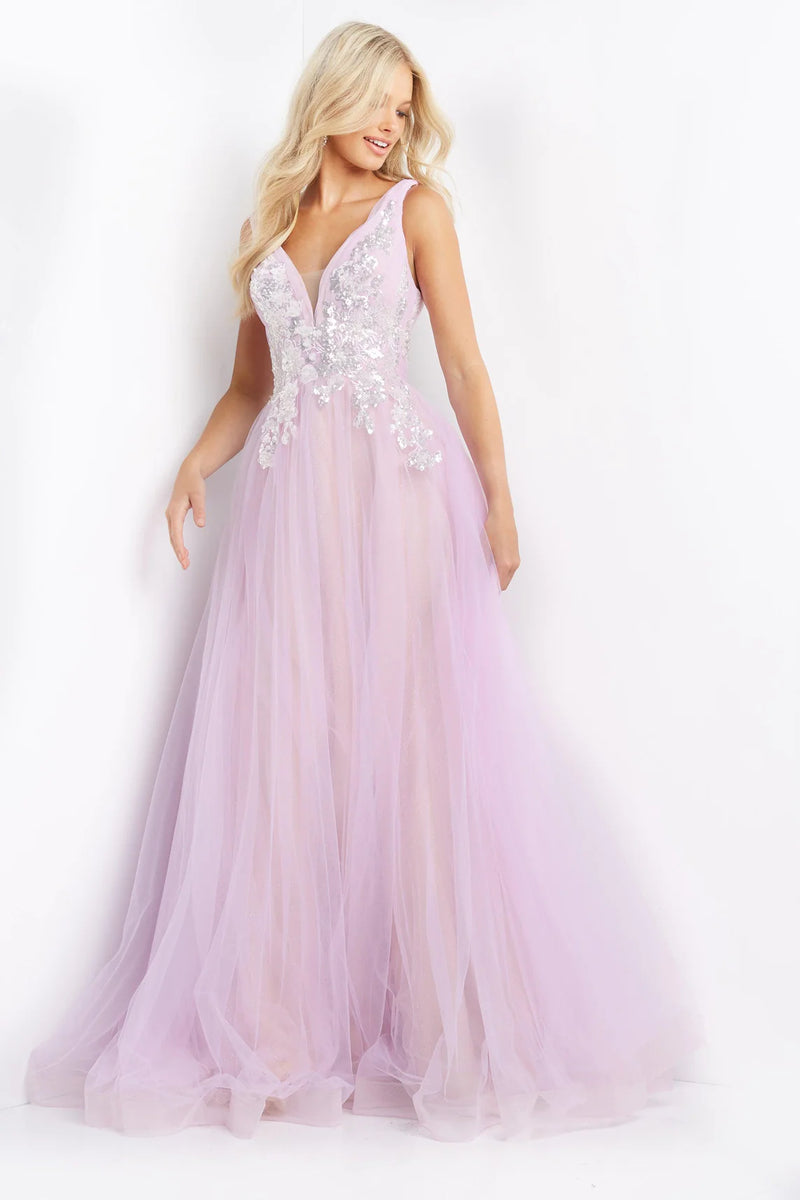 Jovani Lace A-Line Ballgown with Pearl Bodice