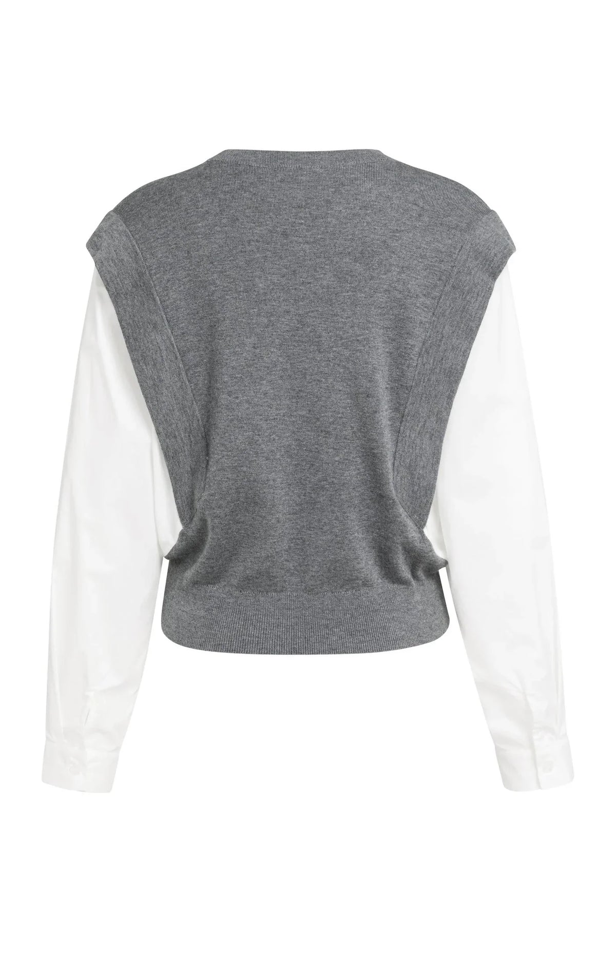 YAYA Knitted sweater with woven sleeves