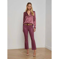 L'Agence Tyler Long-Sleeve Blouse - Dark Mauve