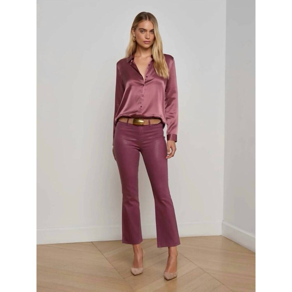 L'Agence Tyler Long-Sleeve Blouse - Dark Mauve