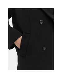 Liu Jo White Short Double-Breasted Wool Coat - Nero