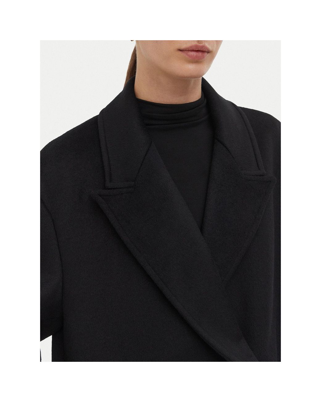 Liu Jo White Short Double-Breasted Wool Coat - Nero