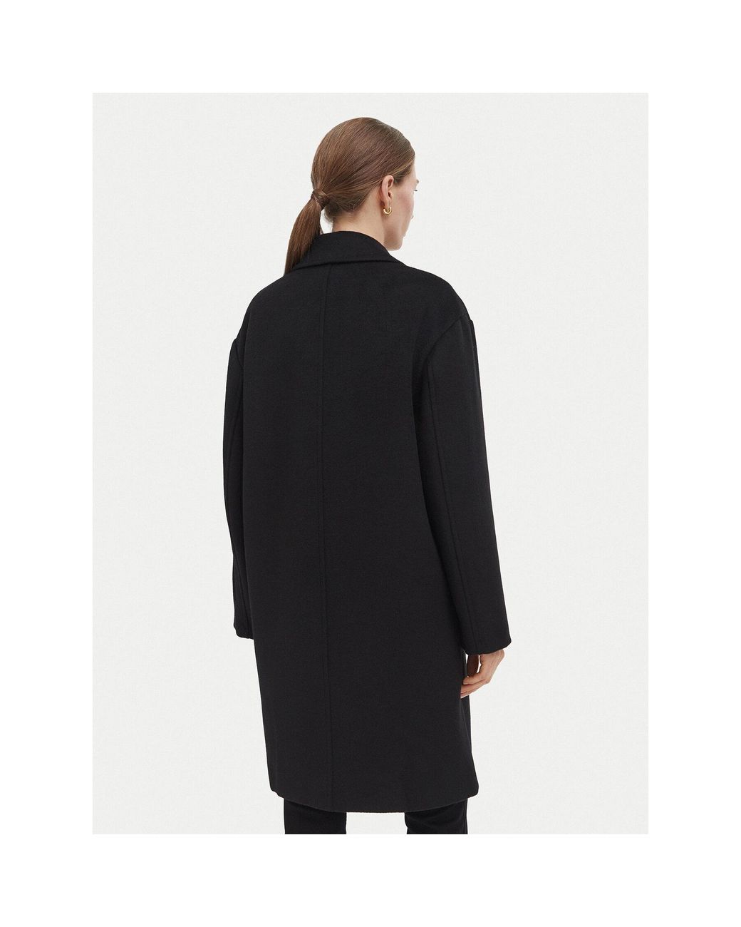 Liu Jo White Short Double-Breasted Wool Coat - Nero
