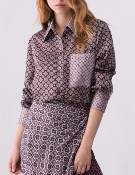 Liu Jo White Women's Printed Twill Shirt - Big erg Geom