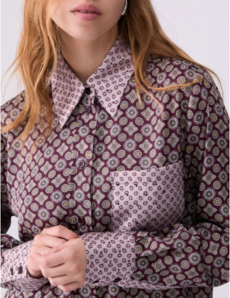 Liu Jo White Women's Printed Twill Shirt - Big erg Geom